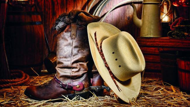 Обои картинки фото разное, одежда,  обувь,  текстиль,  экипировка, сапоги, шляпа, лассо