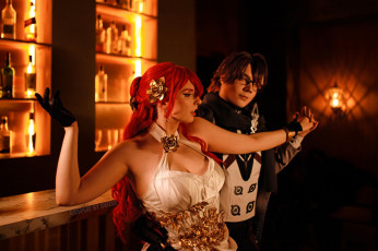 обоя svizee, разное, мужчина женщина, образы, косплей, наряды, костюмы, пара, очки, бар