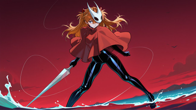 Обои картинки фото hollow knight,  silksong, видео игры, hollow, knight, silksong, hornet, evangelion