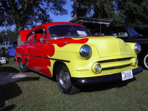 Картинка 1953 chevrolet hot rod classic автомобили выставки уличные фото