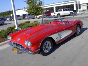 Картинка 1958 chevrolet corvette classic 02 автомобили выставки уличные фото