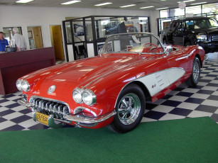 Картинка 1958 chevrolet corvette classic 04 автомобили выставки уличные фото