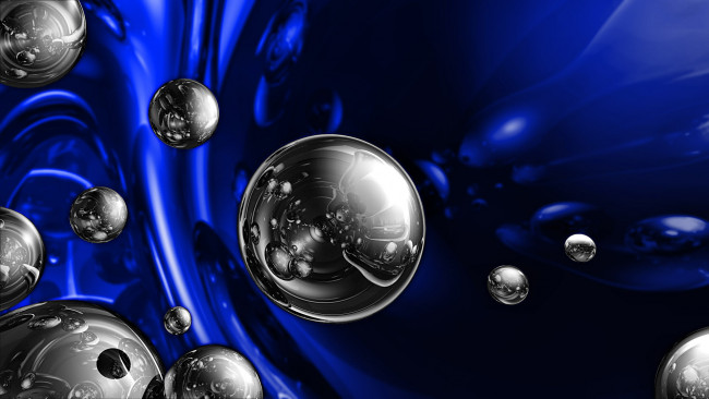 Обои картинки фото 3д, графика, шары, голубой