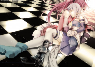 Картинка аниме mahou shoujo madoka magika miki sayaka sakura kyouko magica