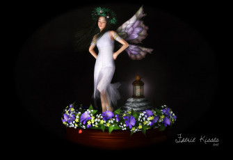 Картинка 3д графика elves эльфы эльфийка цветы