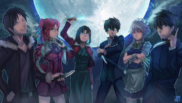 Картинка аниме weapon blood technology orihara izaya izayoi sakuya девушки парни touhou nanaya