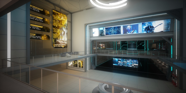 Обои картинки фото 3д, графика, realism, реализм, корпорация, охрана, мониторы, помещение, рендер