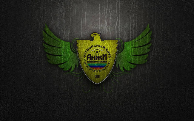 Обои картинки фото спорт, эмблемы, клубов, желтый, зеленый, черный, анжи, футбольный, клуб, эмблема