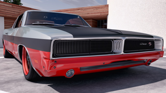 Обои картинки фото автомобили, 3д, dodge, 1969