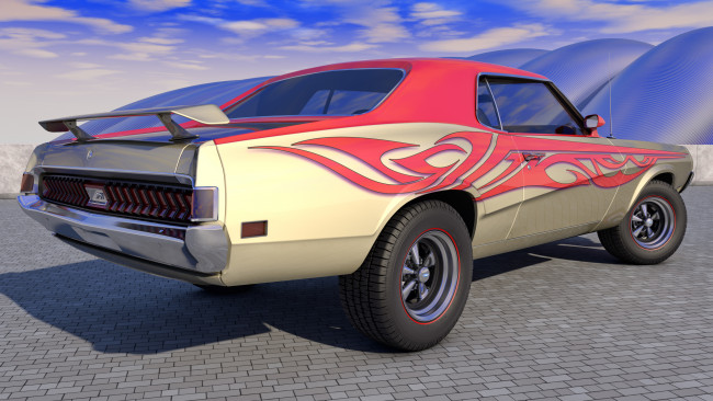 Обои картинки фото автомобили, 3д, mercury, 1970