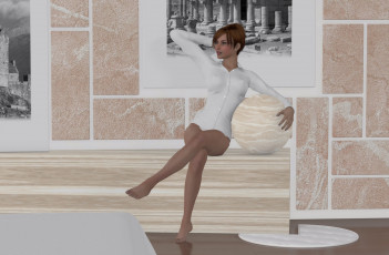 обоя 3д графика, люди , people, девушка, взгляд, фон