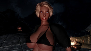 обоя 3д графика, фантазия , fantasy, девушка, взгляд, фон