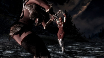 Картинка 3д+графика фантазия+ fantasy девушки взгляд фон оружие