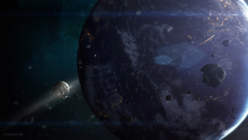 Картинка космос арт планеты вселенная галактика