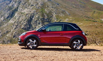 обоя автомобили, opel, красный, 2015г, adam, rocks, za-spec