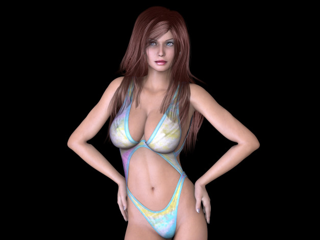 Обои картинки фото 3д графика, люди , people, девушка, фон, взгляд