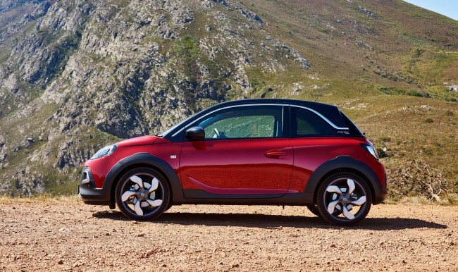 Обои картинки фото автомобили, opel, красный, 2015г, adam, rocks, za-spec