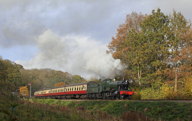 Обои картинки фото техника, паровозы, дорога, железная, паровоз, рельсы