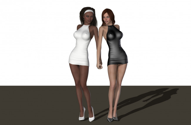 Обои картинки фото 3д графика, люди , people, фон, взгляд, девушки