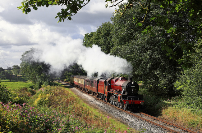 Обои картинки фото техника, паровозы, паровоз, дорога, железная, рельсы