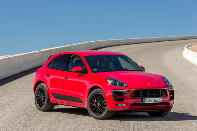 Обои картинки фото автомобили, porsche, macan, gts, 95b, 2015г, красный