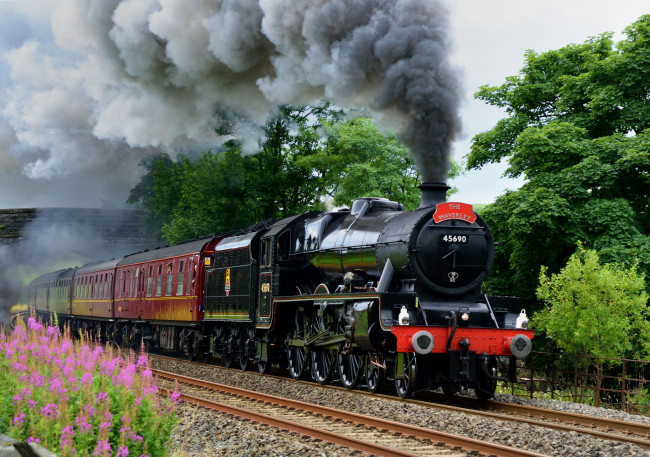 Обои картинки фото техника, паровозы, рельсы, дорога, железная, паровоз