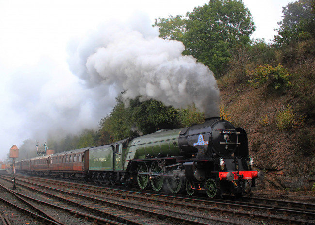 Обои картинки фото техника, паровозы, дорога, паровоз, железная, рельсы