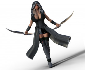 Картинка 3д+графика фантазия+ fantasy девушка оружие фон взгляд