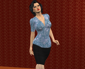 Картинка 3д+графика люди+ people фон девушка взгляд