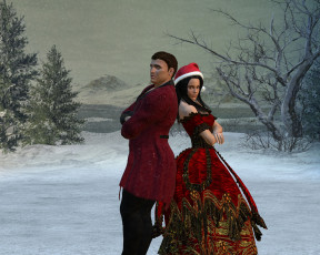 Картинка 3д+графика люди+ people фон мужчина девушка взгляд