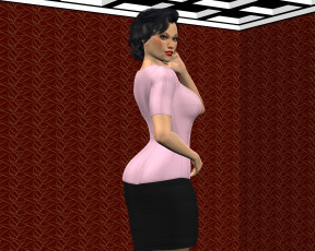 Картинка 3д+графика люди+ people взгляд девушка фон