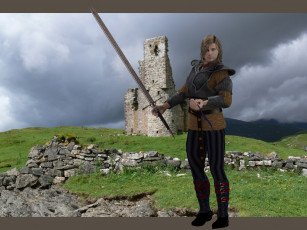 Картинка 3д+графика фантазия+ fantasy взгляд оружие мужчина фон