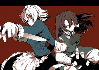 Картинка аниме touhou девушки взгляд фон