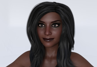 Картинка 3д+графика портрет+ portraits девушка фон взгляд