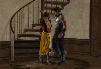 Картинка 3д+графика люди+ people мужчина фон взгляд девушка