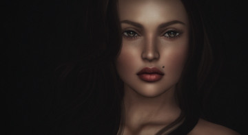 Картинка 3д+графика портрет+ portraits девушка взгляд фон