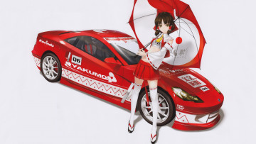 Картинка аниме touhou девушка фон взгляд