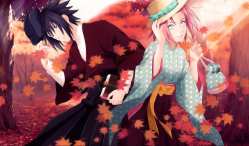 Картинка аниме naruto сакура саске