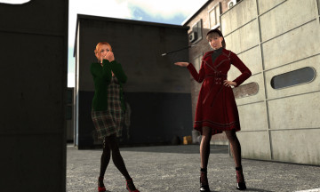 обоя 3д графика, люди , people, фон, взгляд, девушка