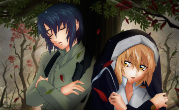 Картинка аниме mobile+suit+gundam взгляд девушка фон