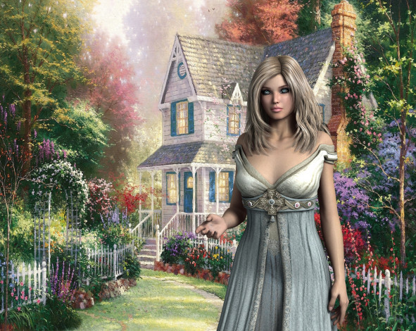 Обои картинки фото 3д графика, люди , people, фон, взгляд, девушка