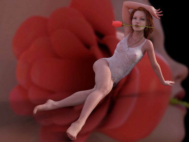 Обои картинки фото 3д графика, люди , people, девушка, взгляд, фон