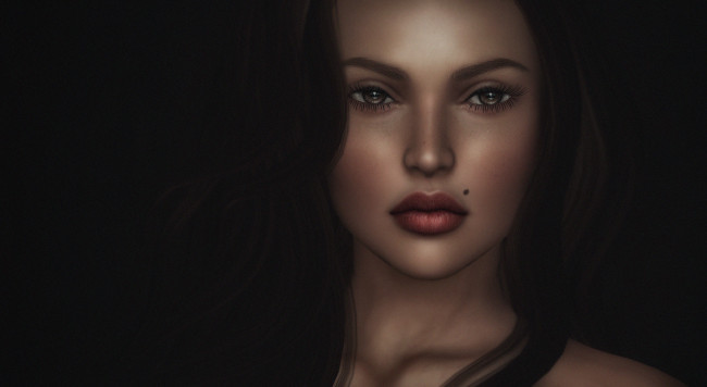 Обои картинки фото 3д графика, портрет , portraits, девушка, взгляд, фон