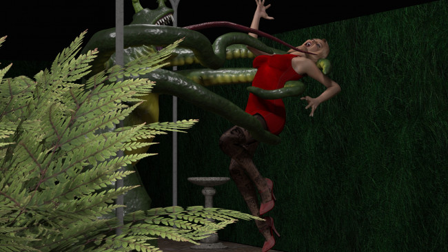 Обои картинки фото 3д графика, фантазия , fantasy, взгляд, девушка, цветок, фон