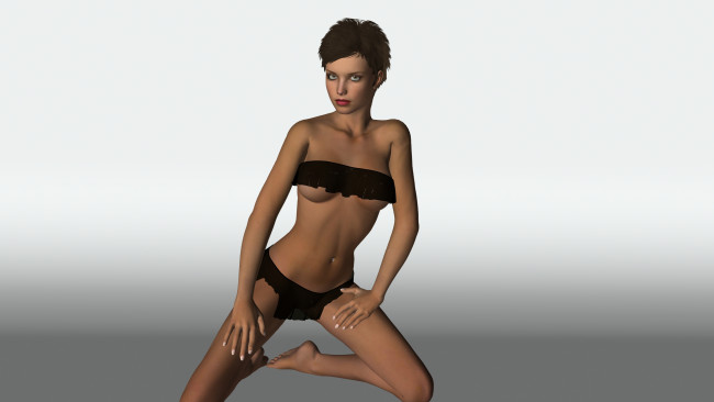 Обои картинки фото 3д графика, люди , people, девушка, взгляд, фон