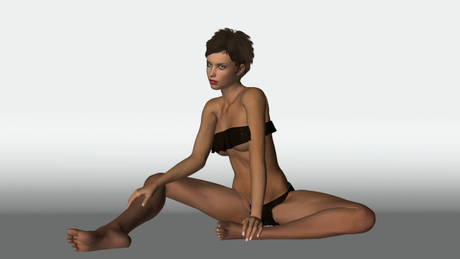 Обои картинки фото 3д графика, люди , people, девушка, взгляд, фон