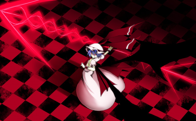 Обои картинки фото аниме, touhou, девушка, взгляд, фон