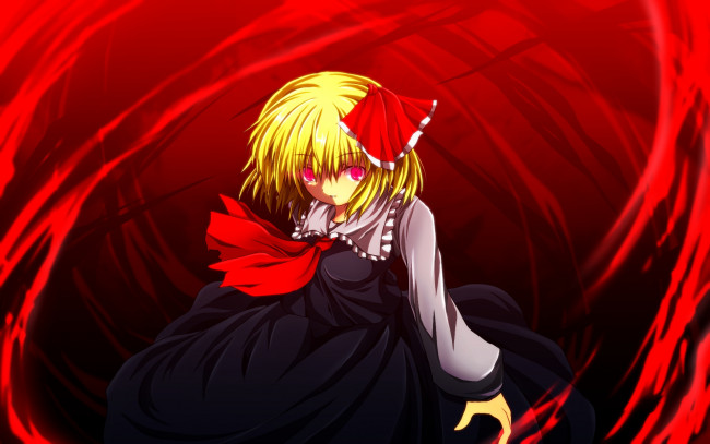 Обои картинки фото аниме, touhou, фон, взгляд, девушка