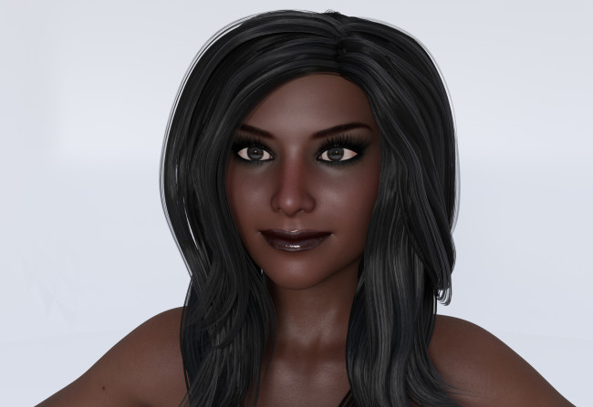 Обои картинки фото 3д графика, портрет , portraits, девушка, фон, взгляд