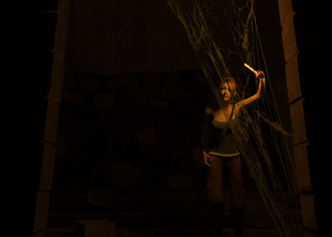 Обои картинки фото 3д графика, люди , people, взгляд, девушка, фон